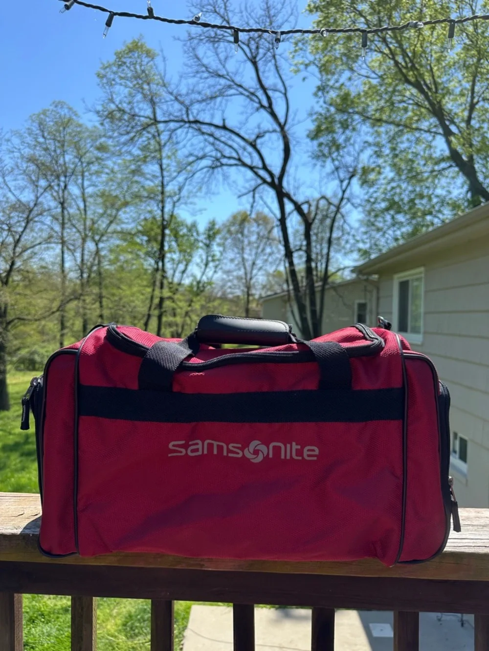 Samsonite Red and Black Travel Duffel Bag